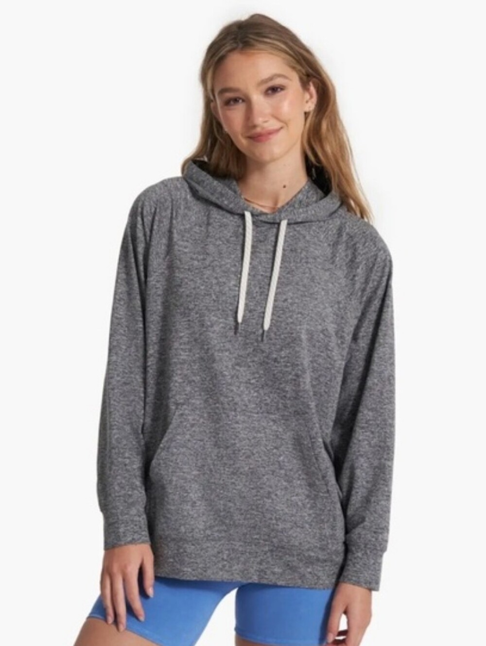Vuori Halo Oversized Heather Gray/Black Women's Pullover Hoodie Size Small